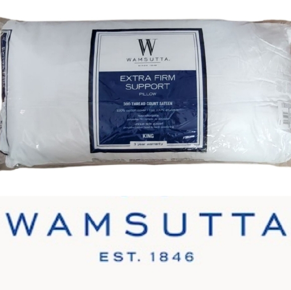 New Wamsutta Extra Firm Support Pillow - White. King Size. - Picture 1 of 7